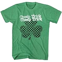 Cheap Trick 1973 Rock Band Checkered Shamrock Vintage Adult T-Shirt Tee