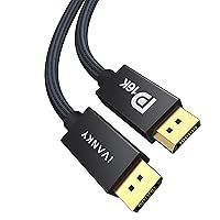 IVANKY 16K Displayport Cable 10ft, DP 2.1 Cable [16K@60Hz, 8K@120Hz, 4K@240Hz/165Hz/144Hz], DisplayPort 2.1 Cable Support HDR, HDCP 2.2, 3D, ARC, Compatible with Gaming Monitor, TV and More (10ft)