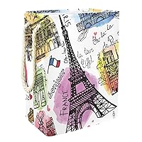 Vintage Paris Eiffel Tower Postcard Laundry Basket Collapsible Rectangular Organizer Hamper For Unisex Adult, Teen Girls, Boys, Waterproof Storage Bins Kids Room