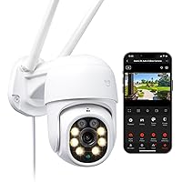 Geeni Lookout 2K Outdoor Security Camera, IP65 Weatherproof, WiFi Voice Control, 2K Quad HD Resolution, Night Vision, Motion Detection, Compatible with Alexa & Google Home