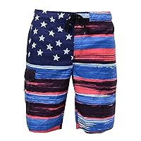US Apparel Licensed-Mart Men's American Flag Inspired Board Shorts