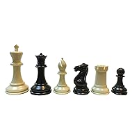 WE Games Ultimate Staunton Triple Weighted Plastic Chessmen in Black & Cream - 3.75 in. King