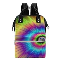 Tie Dyepattern Wide Open Designed Diaper Bag Waterproof Mommy Bag Multi-Function Travel Backpack Tote Bags