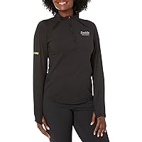 Franklin Sports Women's Black Long Sleeve 1/4 Zip Shirt-Relaxed Fit