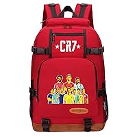 Teens CR7 Wear Resistant Bookbag,Multifunction Durable Daypack Canvas Knapsack for Travel