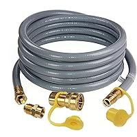 24 Feet 1/2 ID Natural Gas Hose, Propane Gas Grill Quick Connect/Disconnect Hose Assembly with 3/8