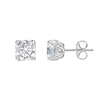 BADGLEY MISCHKA 3.00 Carat, Prong-Set 14K White Gold Round Lab Grown Diamond Solitaire Stud Earrings (G+, VS) by La4ve Diamonds| Fine Jewelry for Women | Gift Box Included