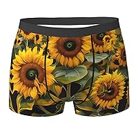 NEZIH Sunflowers Print Mens Boxer Briefs Funny Novelty Underwear Hilarious Gifts for Comfy Breathable