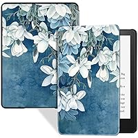 Case for 6.8 Inch Kindle Paperwhite (11Th Generation-2021) and Kindle Paperwhite Signature Edition - Book Style Leather Shockproof Cover with Auto Sleep/Wake, Blooming Magnolia,Magnolia