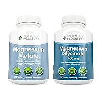 Magnesium Malate 400mg + Magnesium Glycinate 400mg - High Absorption & Highly Bioavailable Bundle - 270 + 270 Vegetarian Tablets
