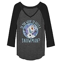 Disney Women's 3/4 Sleeve Scoop Hem Fashion Raglan