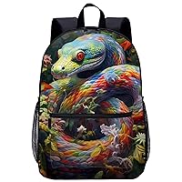 Animal Snake 17 Inch Laptop Backpack Large Capacity Daypack Travel Shoulder Bag for Men&Women