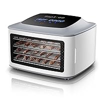 Upgraded 4-layer Food Dehydrator for Jerky, Stainless Steel Trays Food Dryer Machine with Deluxe Accessories Kit, 400W 190°F Temp and Timer Control, for Herbs, Meat, Fruit, Veggies, Mushroom