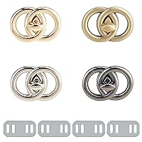 CHGCRAFT 4Sets 4 Colors Double Ring Alloy Purse Twist Lock Purse Closure Twist Lock Clasp Twist Purse Clasps Hardware with Iron Shim and Screws for Handbag Making, 36x52x31mm