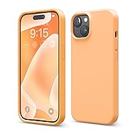elago Compatible with iPhone 15 Case, Liquid Silicone Case, Full Body Protective Cover, Shockproof, Slim Phone Case, Anti-Scratch Soft Microfiber Lining, 6.1 inch (Orange)