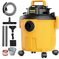 VEVOR Shop Vacuum Wet and Dry, 5 Gallon 6 Peak HP Wet/Dry Vac, Powerful Suction with Blower Function with Attachments 2-in-1 Crevice Nozzle, Small Shop Vac Perfect for Carpet Debris, Pet Hair, Car