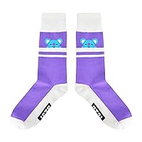 Concept One BT21 LINE FRIENDS KOYA Socks, 1 Pair, Women's Novelty Striped Crew Socks, Purple, 6-10 US