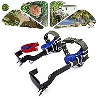HTTMT- Upgraded Tree/Pole Climber Climbing Spike Kit, Safety Adjustable Belt Lanyard Rope Rescue Belt With 2 Sturdy Gears,Life Adventure,Picking Fruit,Hunting Observation [P/N: ET-OUTDOOR002-A-RAW]
