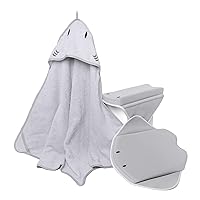 Ubbi Stingray Kneeler, Elbow Rest & Hooded Towel Bundle, Baby and Toddler Bath Time Must Haves for Parents and Baby, Gray