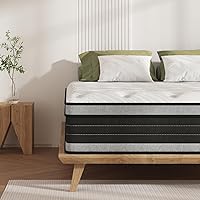 Full Size Mattress, 14 Inch Hybrid Pillow Top Full Mattresses in a Box with Gel Memory Foam & Individually Pocket Coils, Medium Firm Mattress for Back Pain, Pressure Relief