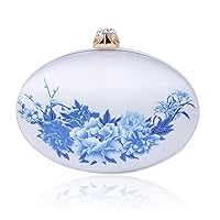 Ladies Oval-shaped Chinoiserie Clutch Evening Bag