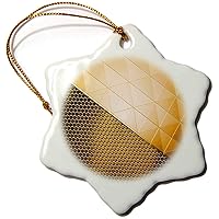 3dRose Two Texture Triangle Pane and Honeycomb Gold Metal Effect - Ornaments (orn-213881-1)
