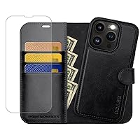 OCASE Compatible with iPhone 14 Pro Max Wallet Case with Card Holders, Magnetic Detachable 2 in 1 Flip PU Leather Case Folio RFID Blocking Kickstand Shockproof Phone Cover 6.7 Inch 2022 (Black)