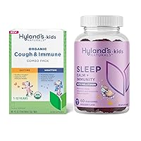 Hyland's Naturals Kids Organic Cough & Immune Day/Night Combo Pack, Ease Coughs, Supports Immunity, Promotes Sleep + Sleep, Calm + Immunity, with Melatonin, Chamomile & Elderberry, 60 Vegan Gummies