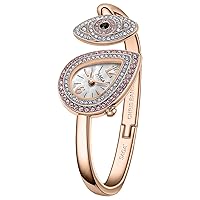 Women Bracelet Watches Luxury Crystal Decorated Stainless Steel Women's Wrist Watches As Gift for Women Rose Gold