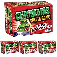 Outset Media Christmas Trivia Game - Party Game - Holiday Travel Game - Family Game - Fun and Easy to Play - 70 Trivia Cards - for 2 or More Players - Ages 12+ (Pack of 4)