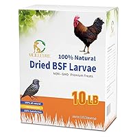 Dried Black Soldier Fly Larvae for Chickens, 85X More Calcium Than Dried Mealworms, Non-GMO 100% Natural BSF Larvae Chicken Treat for Hens Lizard Ducks Reptiles, 10LBS