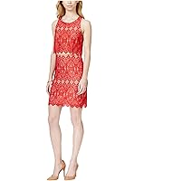 kensie Womens Layered Tiered Dress, Red, Large