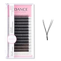 TDANCE YY Lash Extensions C Curl 0.07mm Thickness Volume Extension 4D Fans 12mm YY Lashes Long Lasting Easy Application Lashes Premade Fans Matte Black Lashes(YY, C-0.07,12mm)