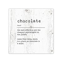 Chocolate Noun Definition Framed Canvas Wall Art Funny Minimalist Dictionary Decorative Canvas Print Picture Wall Art Decorative Housewarming Gift for Hotels Patio Restaurant 12x12 Inch