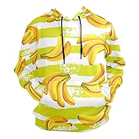 ALAZA Mens Bananas on Striped Hoodies Casual Pullover Hooded Sweatshirt XXL