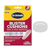 Blister Cushions Seal & Heal Bandage with Hydrogel Technology, 8 ct // Immediate & All-Day Pain Relief, Thin, Flexible & Nearly Invisible, Moisture-Infused