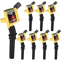 CarBole Pack of 8pcs Curved Boot Ignition Coils, 15% More Energy Fit For Ford F-150 F-250 F-350 4.6L 5.4L V8 Crown Victoria Expedition Mercury Mustang Lincoln Compatible with DG508 DG457 FD503