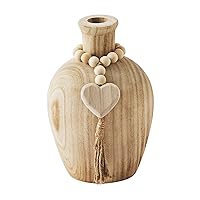 Mud Pie Paulownia Beaded Vase, Heart, 10