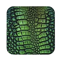 Alligator Skin Print 4 PCS Leather Coasters Set Waterproof Anti-Scald Drink Coasters Mugs Mat for Living Room Coffee Table 4 Inch