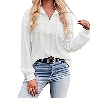 Blouses for Women Button Down Printed Long Sleeve Shirt Dressy Casual Tops