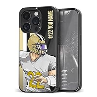 Custom Football Team Jersey Phone Cases Personalized Number & Name Silicone Protection Case for Sport Boys iPhone 11/12/13/14/Pro/Max/Plus/Mini/X/Xs/Xr/7/8 (New Orleans)