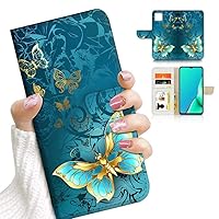 for iPhone 13 Pro Max, Designed Flip Wallet Phone Case Cover, A24049 Blue Butterfly