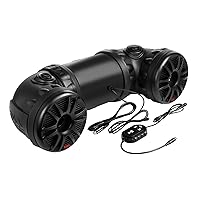 BOSS Audio Systems ATV85B ATV UTV Weatherproof Sound System - 8 Inch Speakers, 1.5 Inch Tweeters, Full Range Audio, Built-in Amplifier, Bluetooth Remote, Hook Up To Stereo