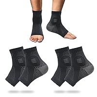 2Pairs Neuropathy Socks for Women Men Neuritisc Socks for Neuropathy Women Peripheral Neuropathy Socks Ankle Brace Plantar Fasciitis Swelling Black L