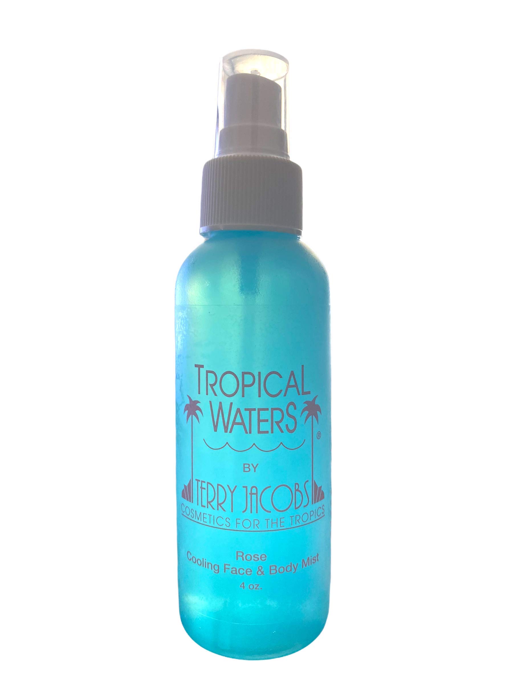 Tropical Waters Rose Water Make Up Setting Spray, Non-irritating, Cooling Spray and Facial Mist, 4oz Long Lasting, Hydrating, Face Mist, Cosmetic Finishing Spray, Hot Flashes (Rose)