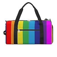 Rainbow Gay Pride LGBT Gym Bag for Men Women Travel Duffle Backpack Portable Luggage Bag with Adjustable Shoulder Strap