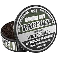 10 Pack, BaccOff Original Wintergreen Rough Cut, Premium Tobacco Free, Nicotine Free Snuff Alternative, 1.1 Ounce