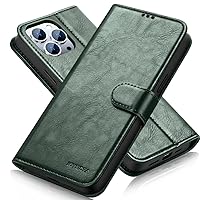 iPhone 12 Pro Max Wallet Case, PU Leather Magnetic Flip Folio Phone Case with Credit Card Holder, Stand & Shockproof Cover for iPhone 12 Pro Max 6.7 inch, Green