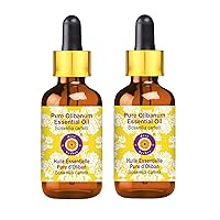 Deve Herbes Pure Olibanum Essential Oil (Boswellia carterii) with Glass Dropper Steam Distilled (Pack of Two) 100ml X 2 (6.76 oz)