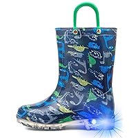HugRain Light Up Rain Boots for Little Kids